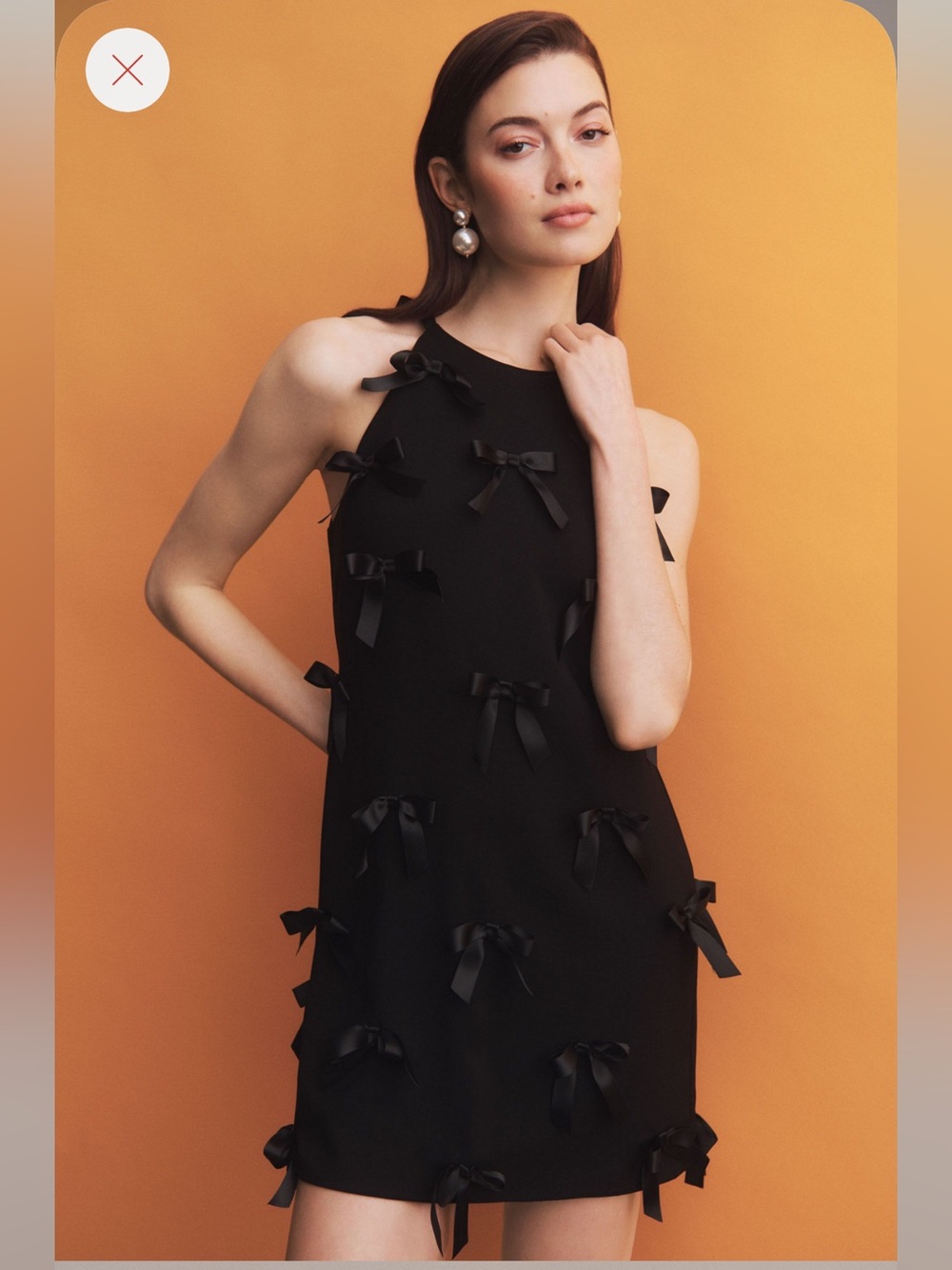 Hutch Halter Allover BowStretch‎ Crepe Mini
Dress Small